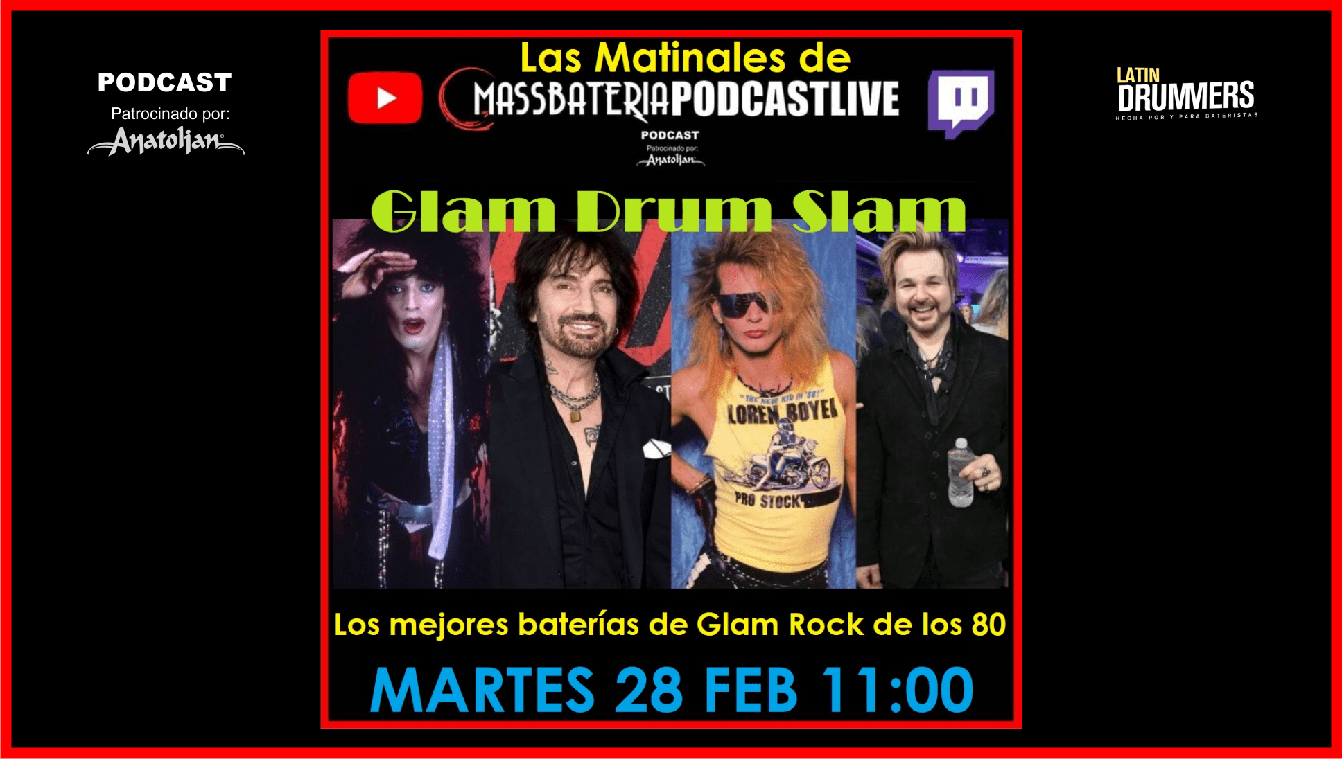 #105 MASSBATERIA PODCAST LIVE-GLAM DRUM SLAM