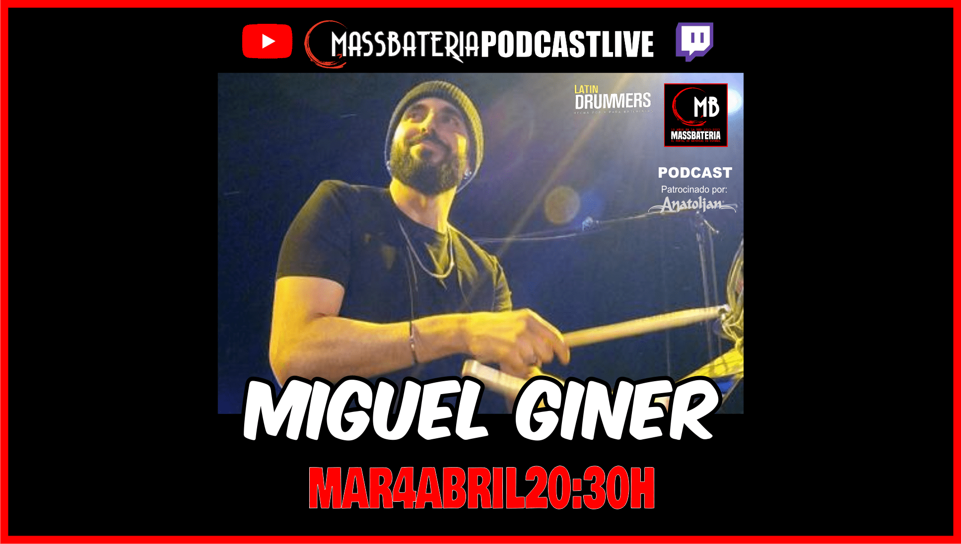 Miguel Giner en MassBateria. Uno de los bateristas con más groove de la actualidad.